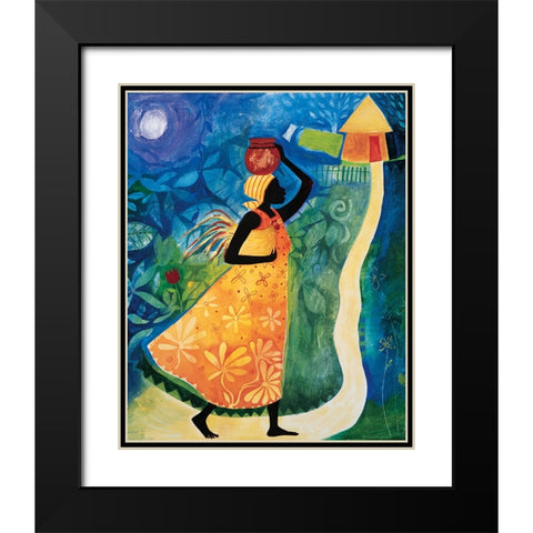 Follow the Road Black Modern Wood Framed Art Print with Double Matting by Unknown