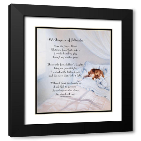 Windowpane Black Modern Wood Framed Art Print with Double Matting by Unknown