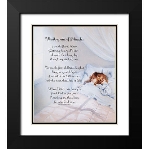 Windowpane Black Modern Wood Framed Art Print with Double Matting by Unknown