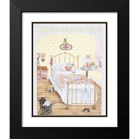 Girls Bedroom Black Modern Wood Framed Art Print with Double Matting by Unknown