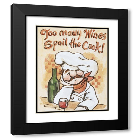 Too Many Cooks Black Modern Wood Framed Art Print with Double Matting by Unknown