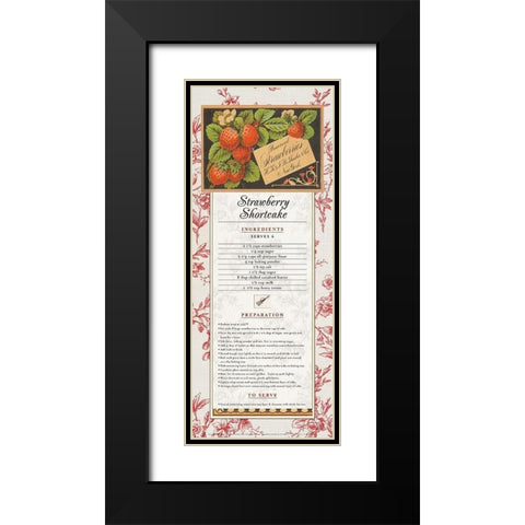Strawberry Shortcake Black Modern Wood Framed Art Print with Double Matting by Unknown