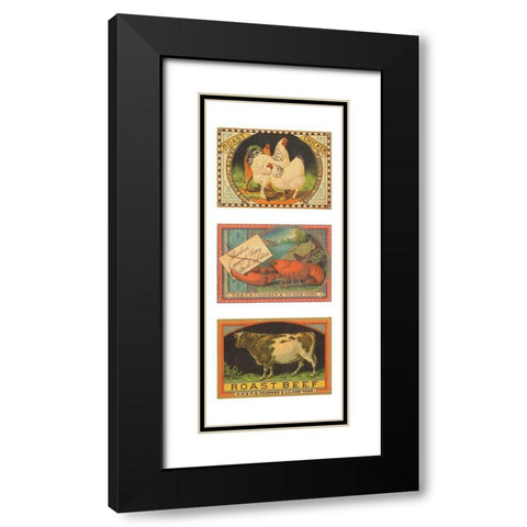 Chicken-Lobster-Beef Black Modern Wood Framed Art Print with Double Matting by Unknown