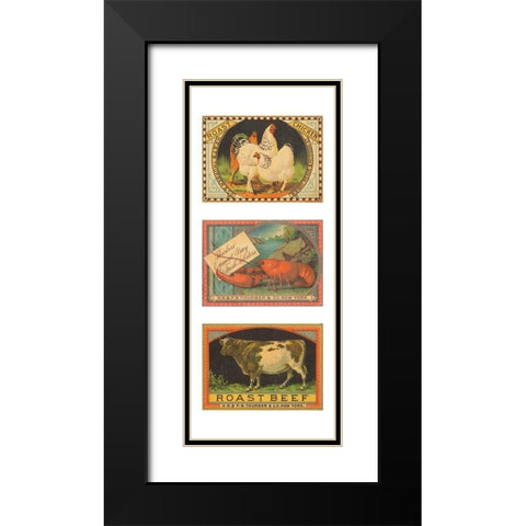Chicken-Lobster-Beef Black Modern Wood Framed Art Print with Double Matting by Unknown