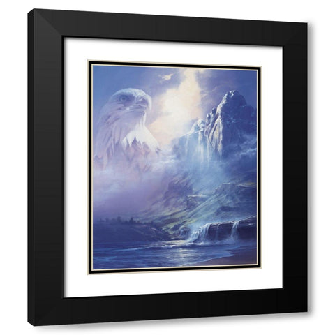 Eagles Fly Free Black Modern Wood Framed Art Print with Double Matting by Unknown