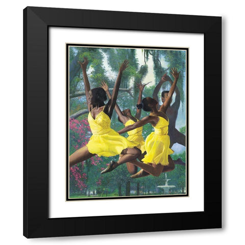 Jump Black Modern Wood Framed Art Print with Double Matting by Unknown