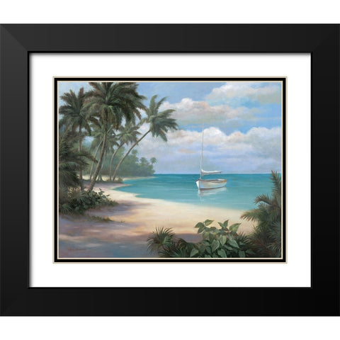 On the Beach Black Modern Wood Framed Art Print with Double Matting by Unknown