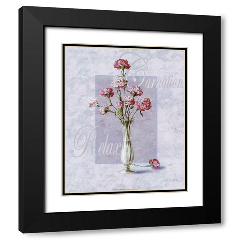 Carnation Black Modern Wood Framed Art Print with Double Matting by Unknown