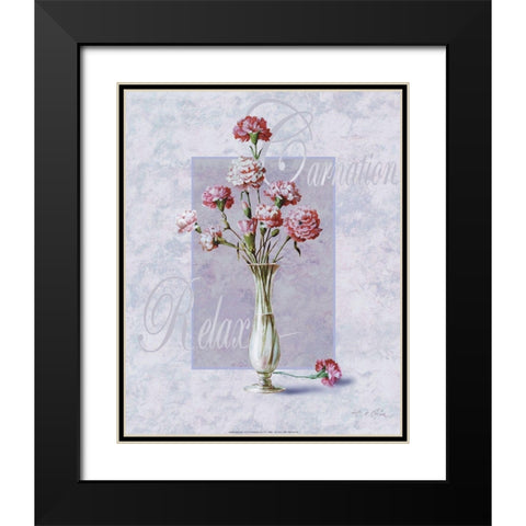 Carnation Black Modern Wood Framed Art Print with Double Matting by Unknown