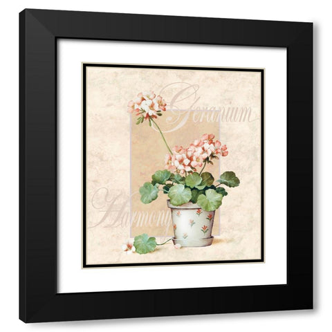 Giranium Black Modern Wood Framed Art Print with Double Matting by Unknown