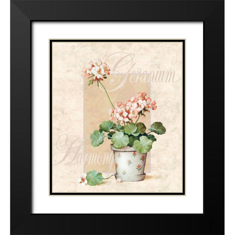 Giranium Black Modern Wood Framed Art Print with Double Matting by Unknown