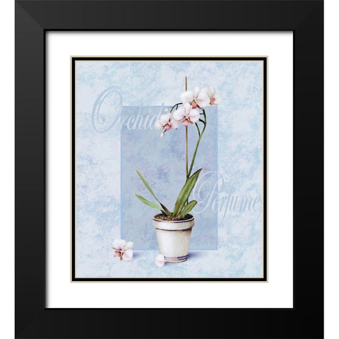 Orchid Black Modern Wood Framed Art Print with Double Matting by Unknown