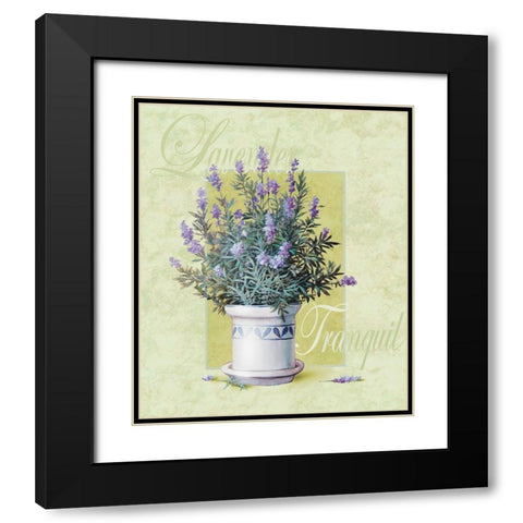 Lavendar Black Modern Wood Framed Art Print with Double Matting by Unknown