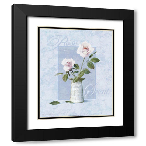 Rose Black Modern Wood Framed Art Print with Double Matting by Unknown