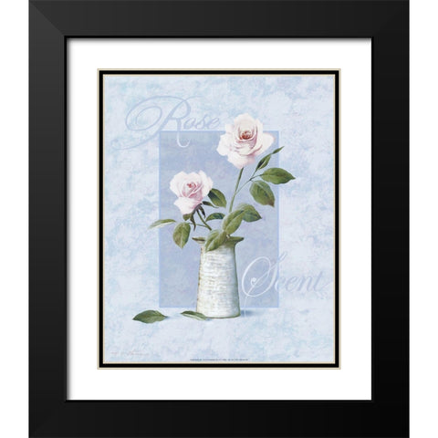 Rose Black Modern Wood Framed Art Print with Double Matting by Unknown
