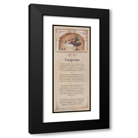 Footprints Black Modern Wood Framed Art Print with Double Matting by Unknown