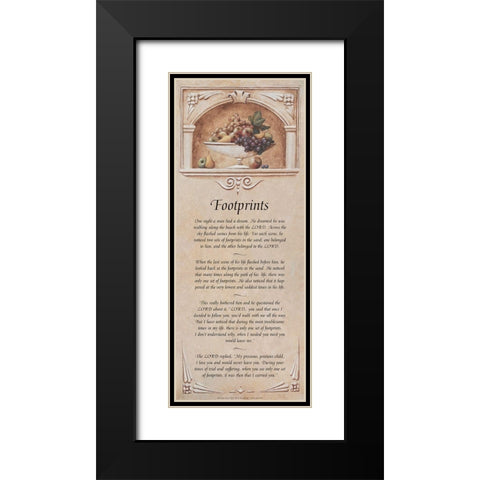 Footprints Black Modern Wood Framed Art Print with Double Matting by Unknown