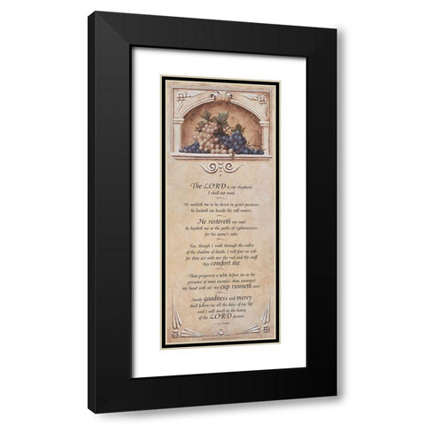 Psalm 23 Black Modern Wood Framed Art Print with Double Matting by Unknown