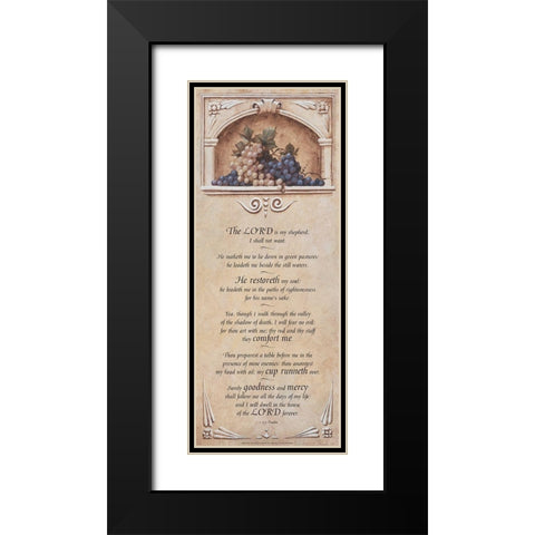 Psalm 23 Black Modern Wood Framed Art Print with Double Matting by Unknown