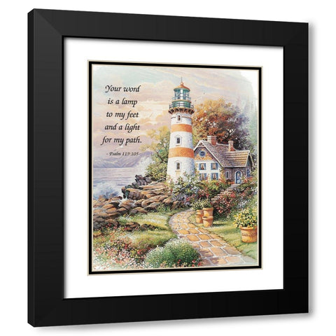 Psalm 119 Black Modern Wood Framed Art Print with Double Matting by Unknown