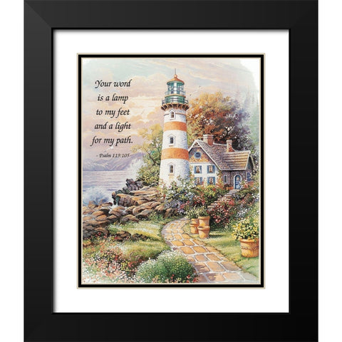 Psalm 119 Black Modern Wood Framed Art Print with Double Matting by Unknown