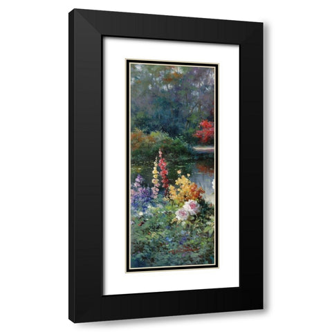 Gazebo on Lake II Black Modern Wood Framed Art Print with Double Matting by Unknown