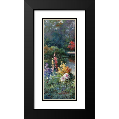 Gazebo on Lake II Black Modern Wood Framed Art Print with Double Matting by Unknown