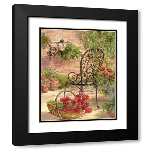 Patio Chair I Black Modern Wood Framed Art Print with Double Matting by Unknown