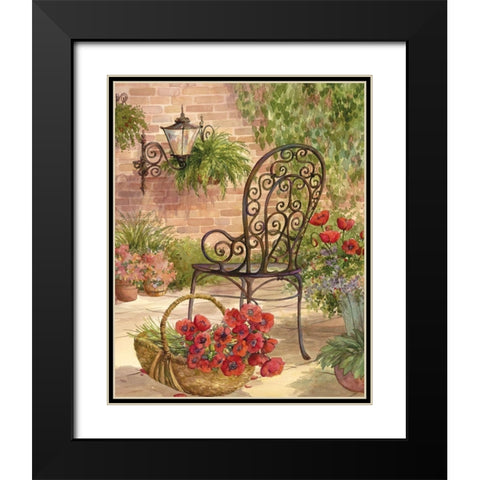 Patio Chair I Black Modern Wood Framed Art Print with Double Matting by Unknown