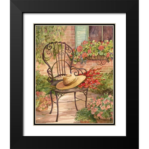 Patio Chair II Black Modern Wood Framed Art Print with Double Matting by Unknown