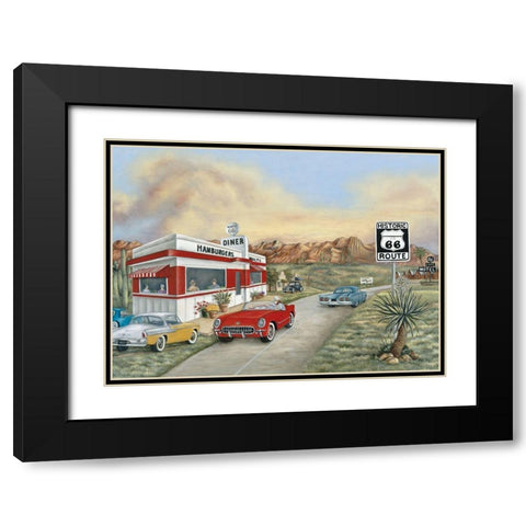 Route 66 I Black Modern Wood Framed Art Print with Double Matting by Unknown