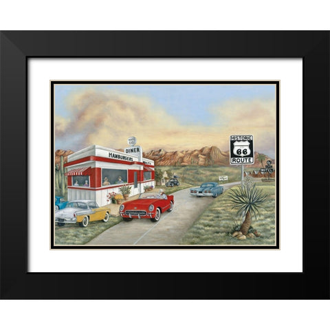 Route 66 I Black Modern Wood Framed Art Print with Double Matting by Unknown