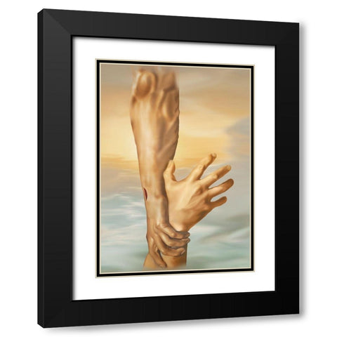 Our Savior Black Modern Wood Framed Art Print with Double Matting by Unknown