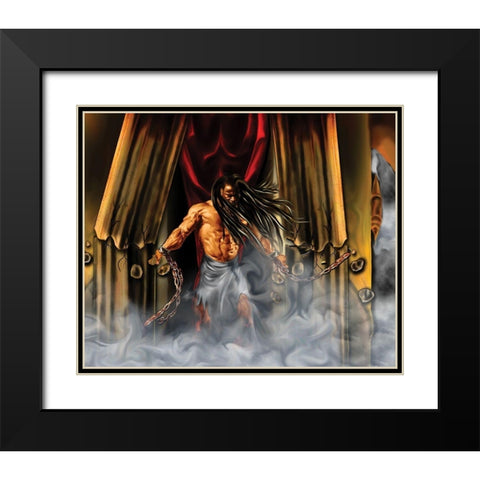 Samson in the Temple Black Modern Wood Framed Art Print with Double Matting by Unknown