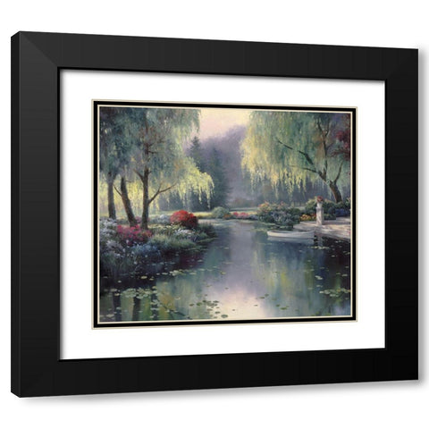 Lakeside Gardens Black Modern Wood Framed Art Print with Double Matting by Unknown