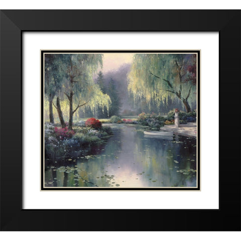 Lakeside Gardens Black Modern Wood Framed Art Print with Double Matting by Unknown