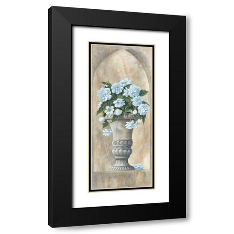 Vase White Flowers Black Modern Wood Framed Art Print with Double Matting by Unknown