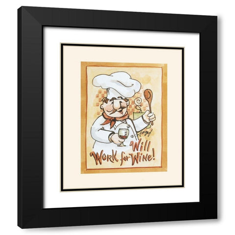 Chef Works 4 Wine Black Modern Wood Framed Art Print with Double Matting by Unknown