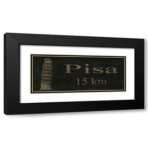 Pisa Black Modern Wood Framed Art Print with Double Matting by Unknown