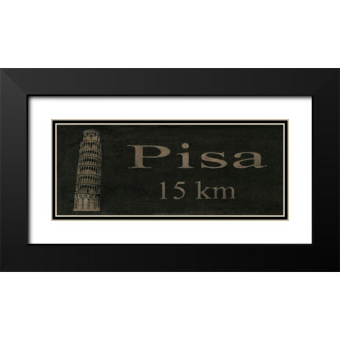 Pisa Black Modern Wood Framed Art Print with Double Matting by Unknown