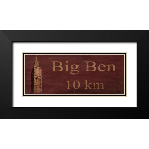 Big Ben Black Modern Wood Framed Art Print with Double Matting by Unknown