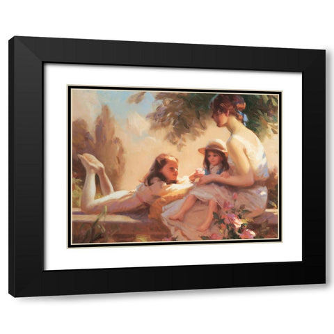 Relax And Play Black Modern Wood Framed Art Print with Double Matting by Unknown