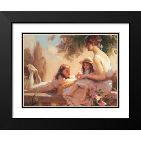 Relax And Play Black Modern Wood Framed Art Print with Double Matting by Unknown