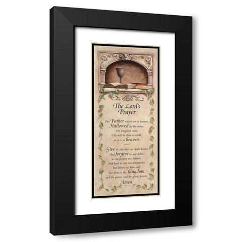 Lords Prayer Black Modern Wood Framed Art Print with Double Matting by Unknown