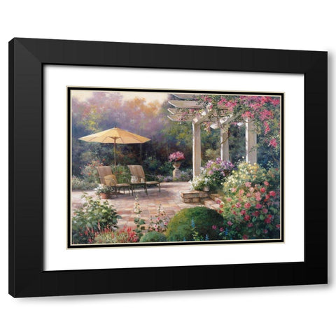 Patio Garden Black Modern Wood Framed Art Print with Double Matting by Unknown