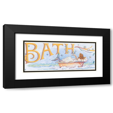 Mermaid Bath Black Modern Wood Framed Art Print with Double Matting by Unknown