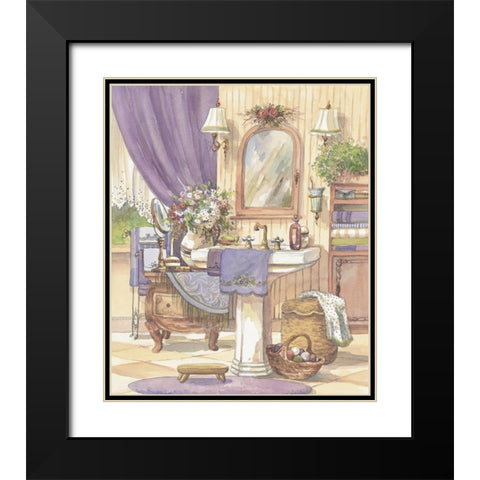 Victorian Bathroom II Black Modern Wood Framed Art Print with Double Matting by Unknown