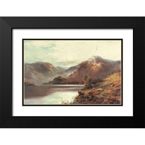 Mountain Pasture Black Modern Wood Framed Art Print with Double Matting by Unknown
