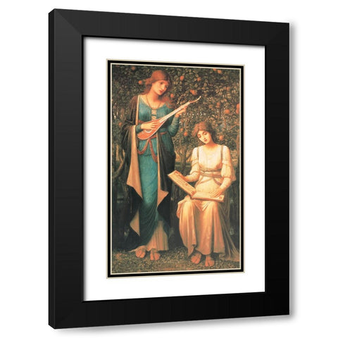 Two Women Black Modern Wood Framed Art Print with Double Matting by Unknown
