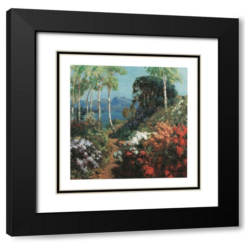 Bay Garden Black Modern Wood Framed Art Print with Double Matting by Unknown